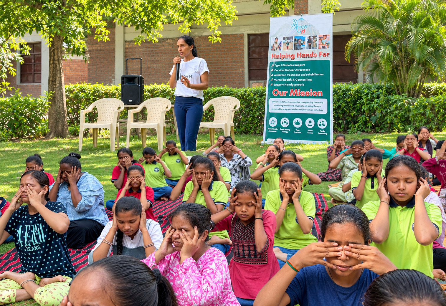 Participants at a Shree Foundation wellness session