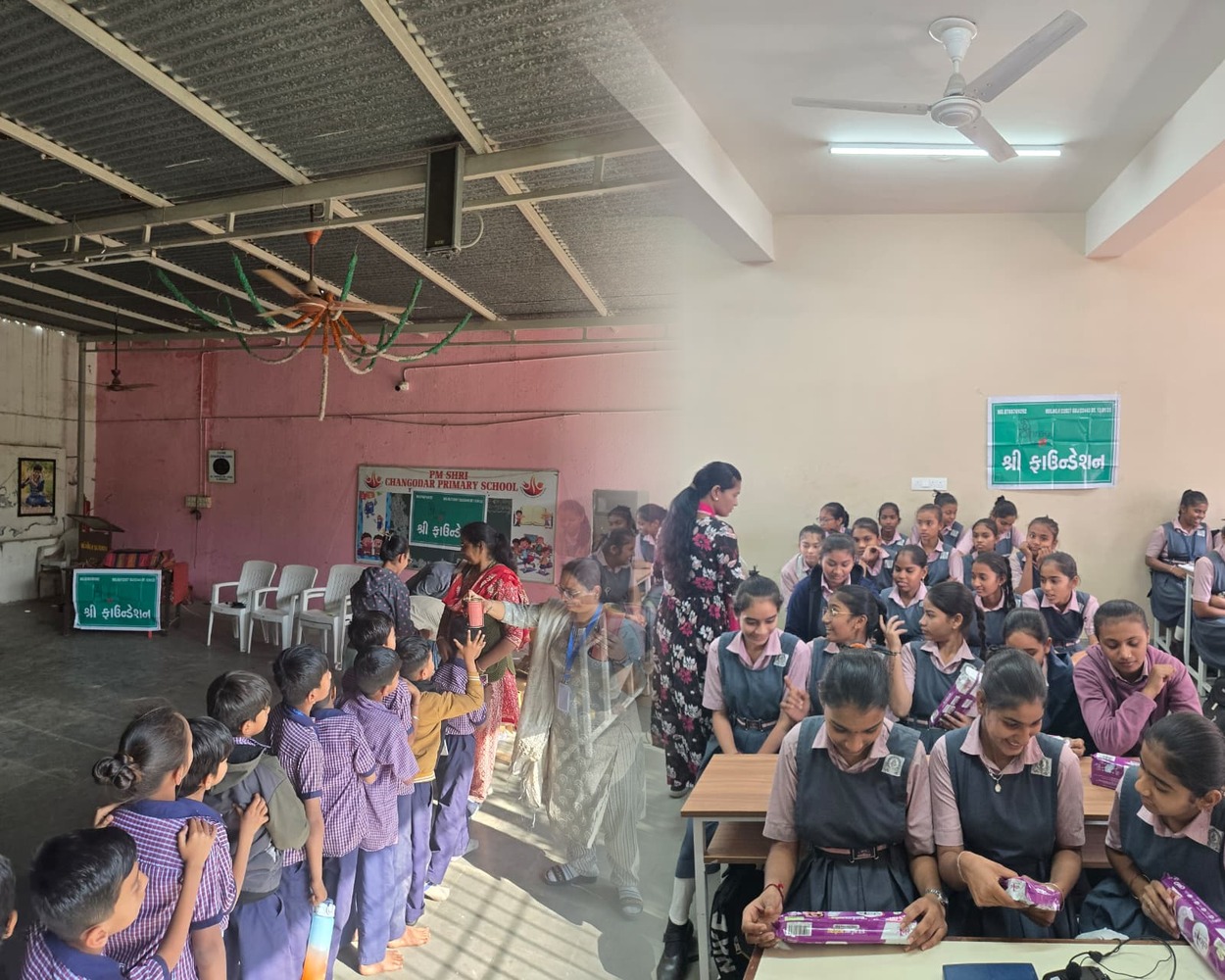 Shree Foundation school outreach with children at Changodar Primary School